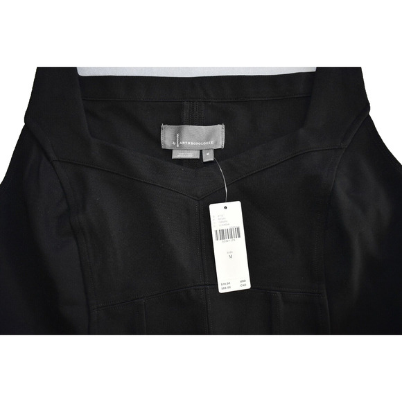 A8 NWT ANTHROPOLOGIE Black Viscose/Nylon Blend Side Zipper Tunk Top Size M $78 - Picture 3 of 4